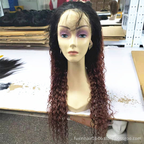 Burmese Curly 1b/30 Dark Brown Vietnam Virgin Cuticle Aligned Hair 360 Lace Wigs Full Lace Natural Honey Brown Wig